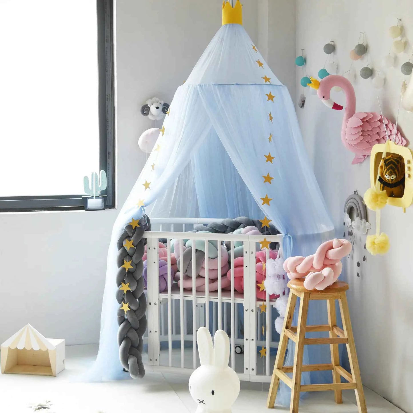 Dreamy Star Crown Baby Bed Canopy for Photo Props