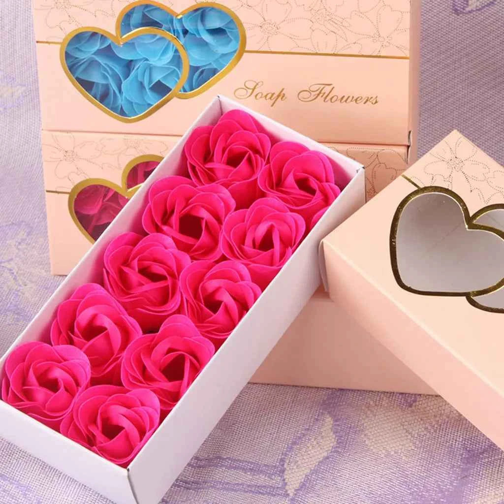 10pcs Artificial Rose Flower Head Valentine'S Day Gifts Fake Soap Rose Flowers Wedding Home Decoration Gifts For Couples Woman