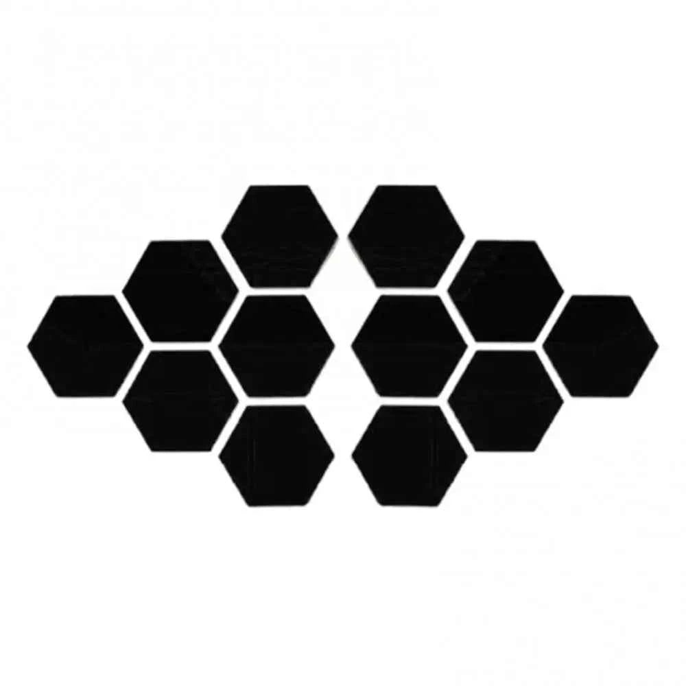 12Pcs Hexagonal Mirror Wall Sticker Background Removable Stereo Decal Home Decor DIY Decorations for Home Bedroom Living Room