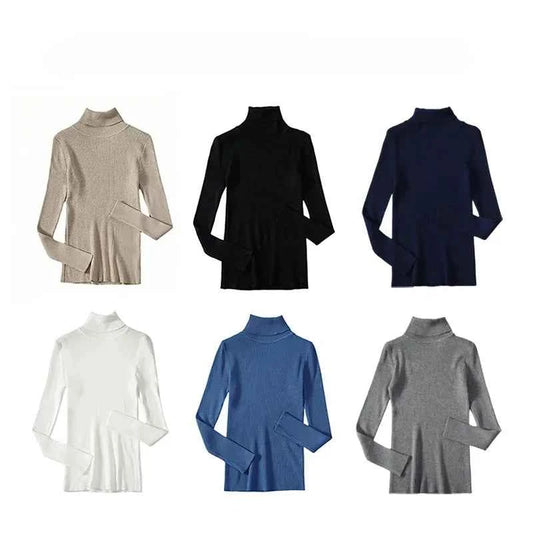 AOSSVIAO 2025 Basic Mock Neck Ribbed Sweaters for Women Cute Sexy Knitted Autumn Winter Warm Fitted Fashion Pullover Sweater