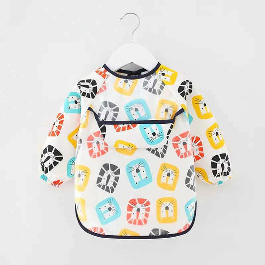 Waterproof Cotton Bib for Kids - Long Sleeve Feeding Apron