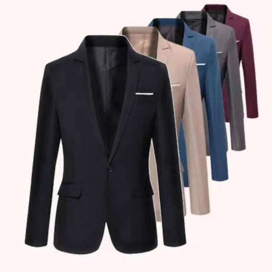 Men Blazer Single Button Cardigan Full Sleeve Slim Fit Turn Down Collar Top Blazer Solid Smart Casual Outwear Spring 2025