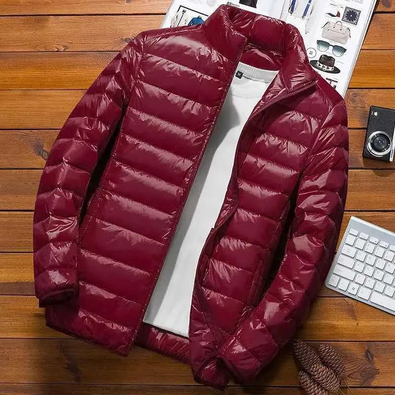 Men Parkas Down Cost Stand Collar Zipper Parka Outerwear Loose Cardigan Solid Pockets Spliced Winter Casual Long Sleeve