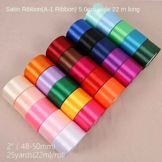 25Yards/Roll Ribbons for DIY Bow Crafts Polyester Satin Ribbons Christmas Home Decor Accessories Tape Wedding Gift Wrapping