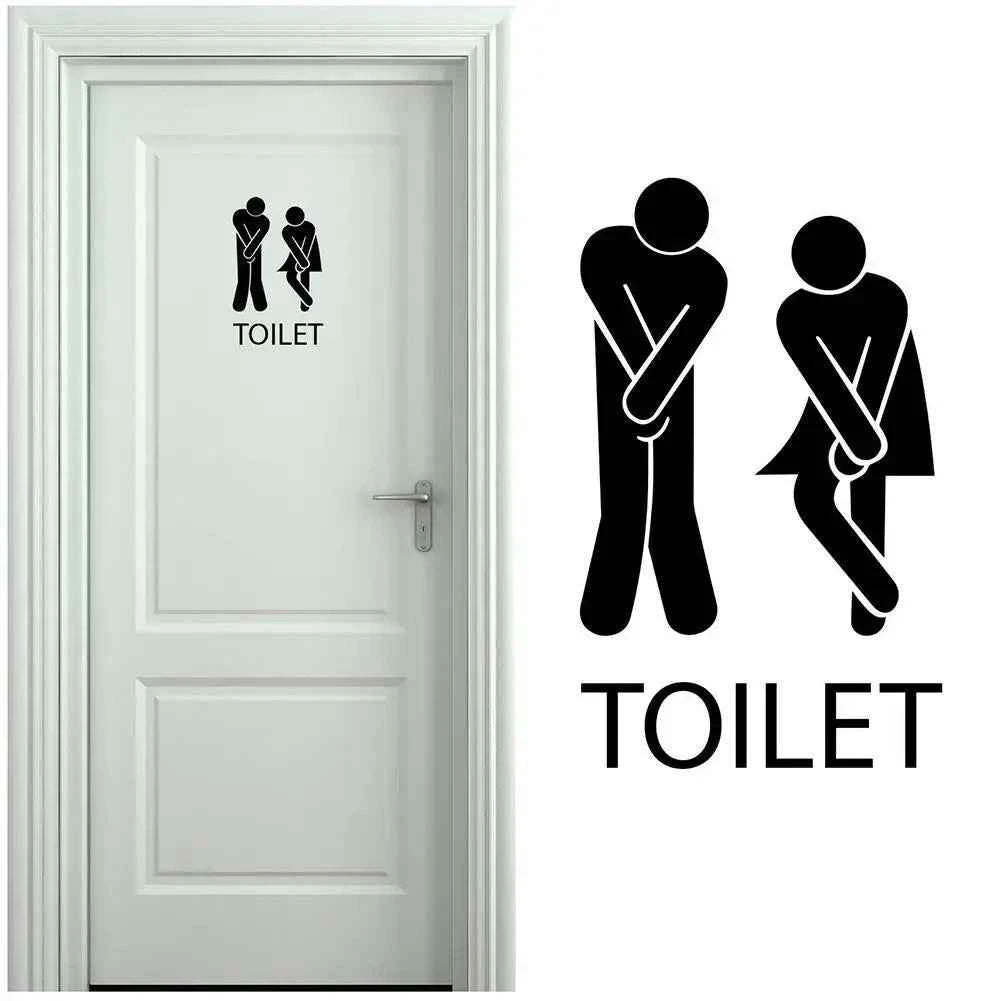 Creative Funny Toilet Wall/Door Stickers Bathroom Decoration Vinyl Home Decor Decals Waterproof Poster Wallpaper On The Wall