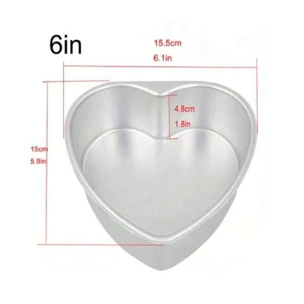Non-Stick Heart-Shaped Cake Mold Tray Detachable Bottom Aluminum Baking Pan DIY for Holidays Valentine's Day Cake Decoration