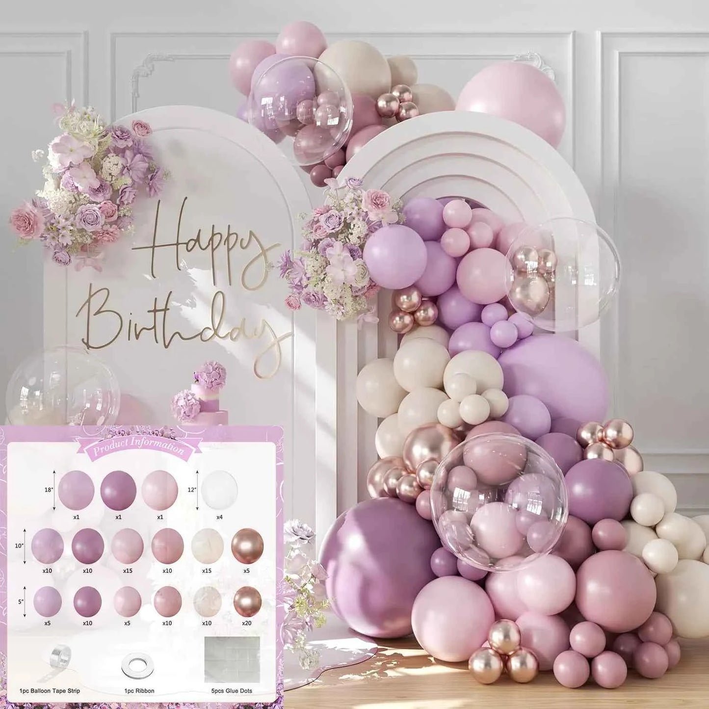 Pink wedding decoration latex balloon arch set for large-scale performances at Christmas, Valentine's Day, birthday parties