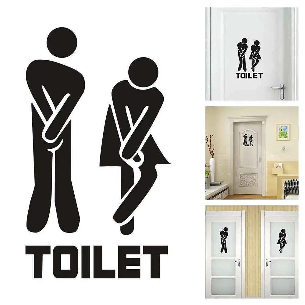 Creative Funny Toilet Wall/Door Stickers Bathroom Decoration Vinyl Home Decor Decals Waterproof Poster Wallpaper On The Wall