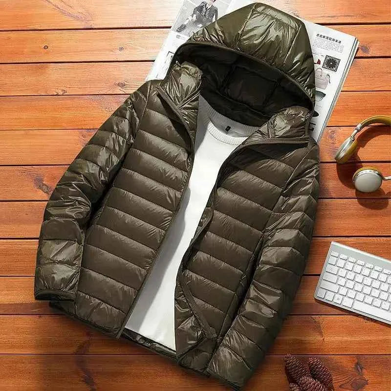 Men Parkas Down Cost Stand Collar Zipper Parka Outerwear Loose Cardigan Solid Pockets Spliced Winter Casual Long Sleeve