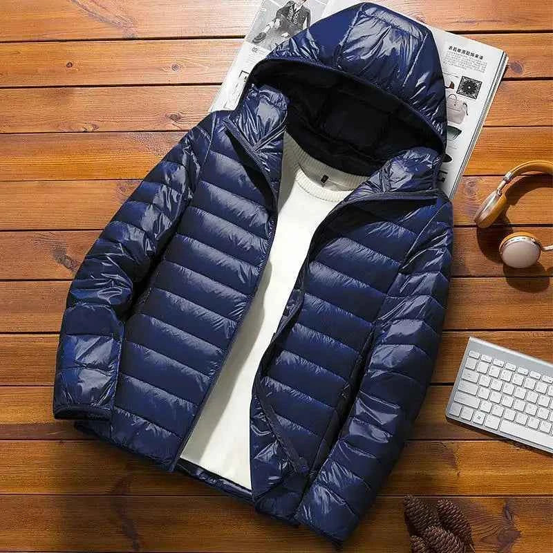 Men Parkas Down Cost Stand Collar Zipper Parka Outerwear Loose Cardigan Solid Pockets Spliced Winter Casual Long Sleeve