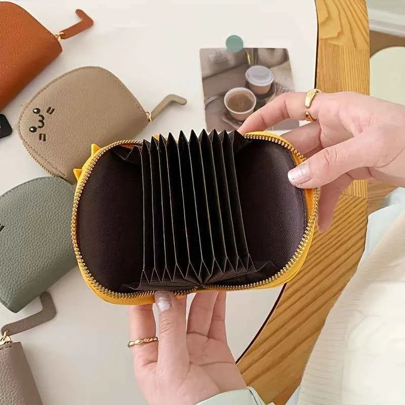 Cute Cartoon Cat Shaped Design Wallet, Women's Multi-card Slots Holder, Faux Synthetic Leather Coin Purse for Valentine's Day