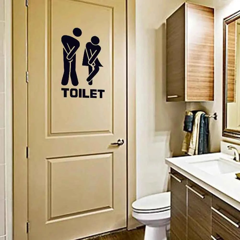 Creative Funny Toilet Wall/Door Stickers Bathroom Decoration Vinyl Home Decor Decals Waterproof Poster Wallpaper On The Wall