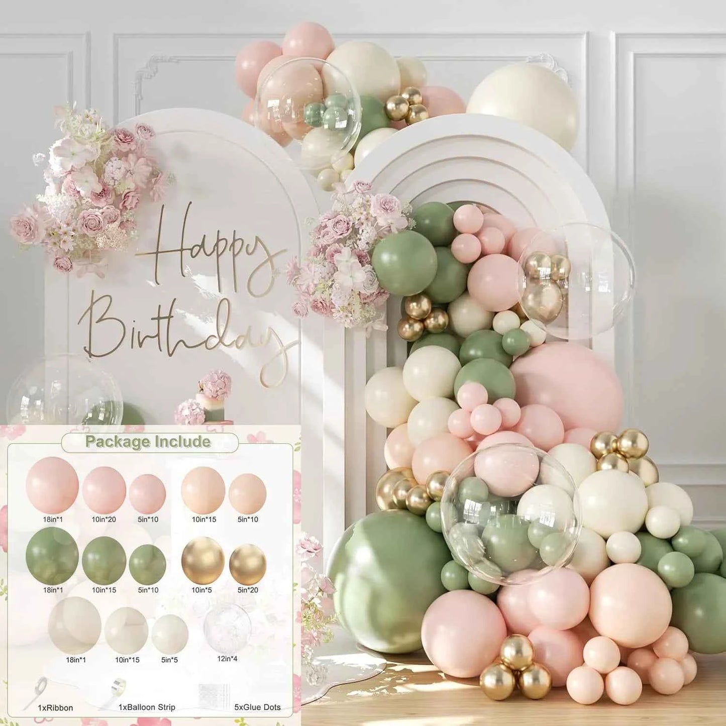 Pink wedding decoration latex balloon arch set for large-scale performances at Christmas, Valentine's Day, birthday parties