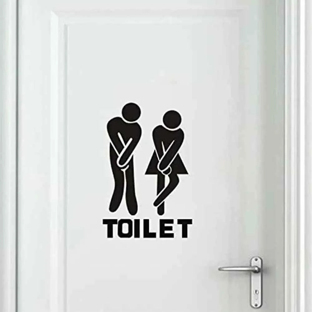Creative Funny Toilet Wall/Door Stickers Bathroom Decoration Vinyl Home Decor Decals Waterproof Poster Wallpaper On The Wall